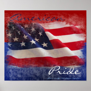 Stolze amerikanische Flagge Poster