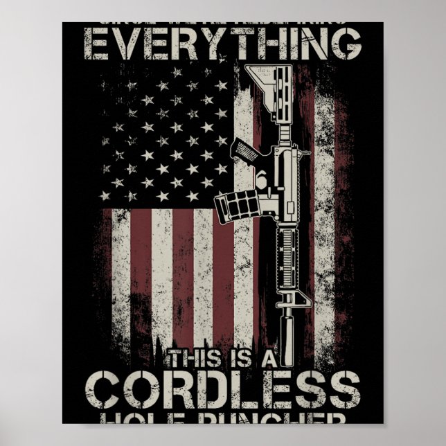 Stolze amerikanische Flagge Veteran Gun Rights Tlt Poster (Vorne)