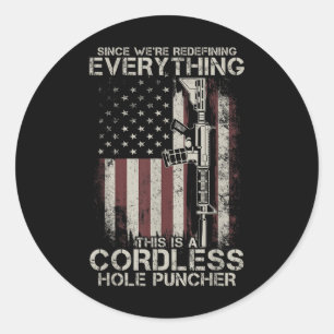 Stolze amerikanische Flagge Veteran Gun Rights Tlt Runder Aufkleber