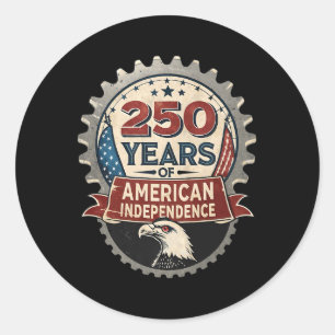 Stolze amerikanische Industrie - 250 Jahre Amerika Runder Aufkleber