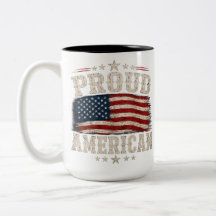 Stolze amerikanische USA-Flagge Zweifarben-Tasse
