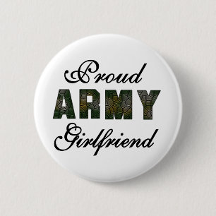 Stolze Armee-Freundin Button
