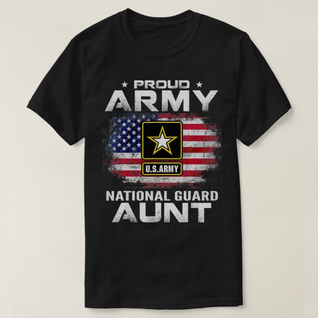 Stolze Armee Nationalgarde Tante mit amerikanische T-Shirt (Design vorne)