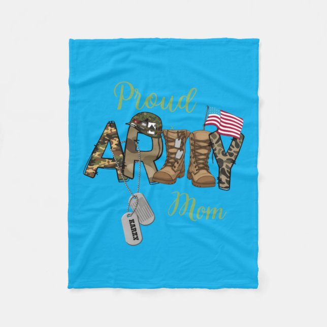 Stolze Army Familienmutter Muttertagsgeschenk Fleecedecke (Vorderseite)