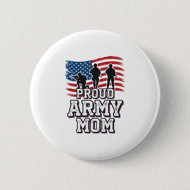 Stolze Army-Mutter Vintage Patriotisches Militär-S Button (Vorderseite)
