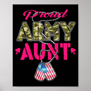 Stolze Army-Tante Camo-Flagge Hundemarken Stolz Mi Poster