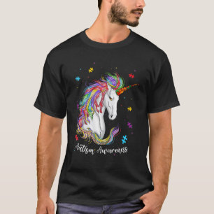 Stolze Autismus-Bewusstsein Süße Einhorn-Puzzletei T-Shirt