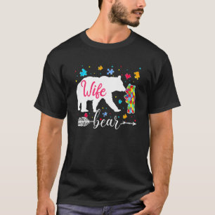 Stolze Autismus-Ehefrau Bär Puzzle Autismus-Ehefra T-Shirt