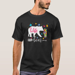 Stolze Autismus-Ehefrau Bär Puzzle Autismus-Ehefra T-Shirt