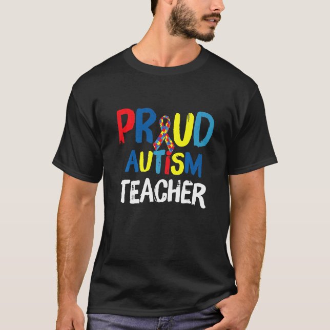 Stolze Autismus-Lehrerin T-Shirt (Vorderseite)