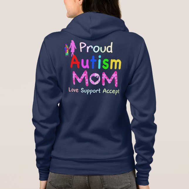 Stolze Autismus-Mama Hoodie (Rückseite)