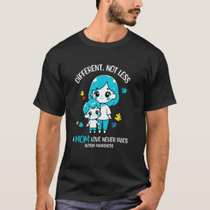 Stolze Autismus-Mutter, die das Spektrum Blau unte T-Shirt