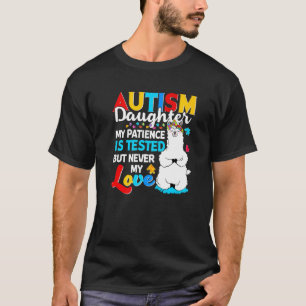 Stolze Autismus-Tochter Lama Puzzle Autismus-Bewus T-Shirt