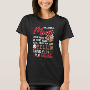 Stolze Baseball-Mama Baseball-Familie Match 1 T-Shirt