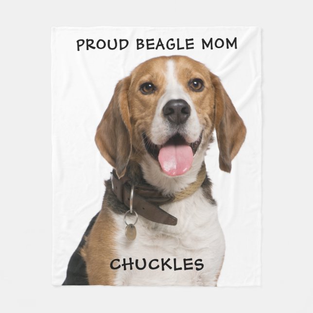 Stolze Beagle Mama Personalisiert Hunde Foto Fleecedecke (Vorderseite)