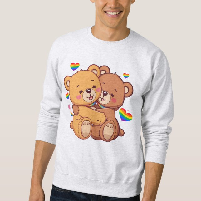 Stolze Bears Hugging - Liebe ist Liebe Sweatshirt (Vorderseite)