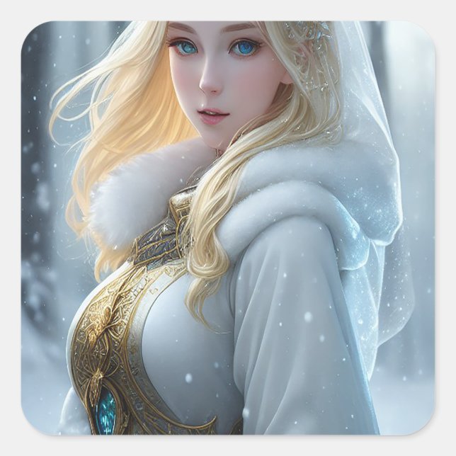 Stolze Befürworter der Schneetage Quadratischer Aufkleber (Vorderseite)