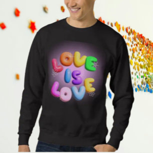 Stolze Bequemlichkeit: Love Is Love 3D Regenbogen  Sweatshirt