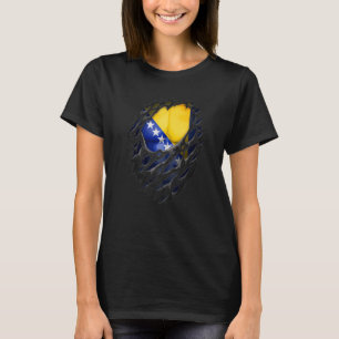 Stolze bosnische Wurzeln zerrissen Rissige Bosnia  T-Shirt