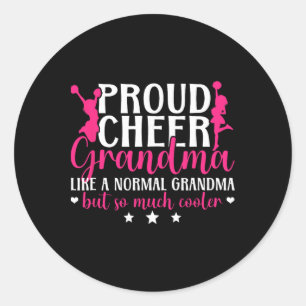 Stolze Cheer-Oma einer Cheerleader-Großmutter Runder Aufkleber