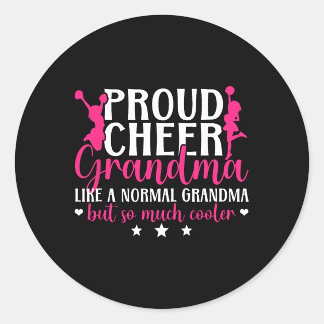 Stolze Cheer-Oma einer Cheerleader-Großmutter  Runder Aufkleber (Vorderseite)