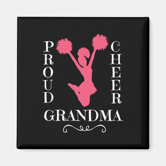 Stolze Cheer-Oma Großmutter Cheerleading-Geschenke Magnet (Vorne)