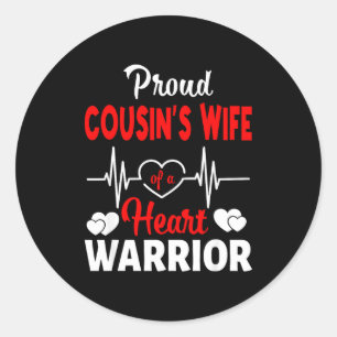 Stolze Cousine Ehefrau Eines Heart Warrior CHD-Bew Runder Aufkleber