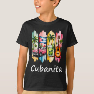 Stolze Cubanita Kubanische Flagge Gitarre Mojito A T-Shirt
