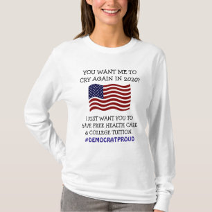 Stolze demokratische Fahne der amerikanischen Gesu T-Shirt