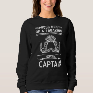 Stolze Ehefrau einer Captain-Boot-Ehefrau Sweatshirt