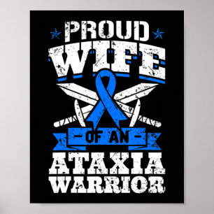 Stolze Ehefrau eines Ataxia Warrior Blue Awareness Poster
