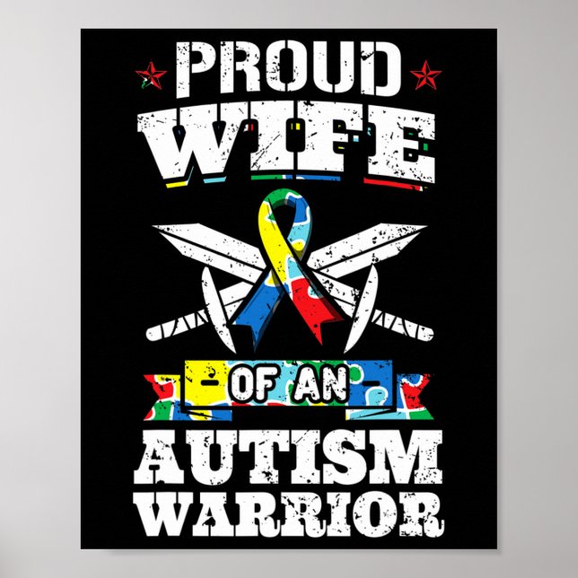 Stolze Ehefrau eines autistischen Kriegers Poster (Vorne)