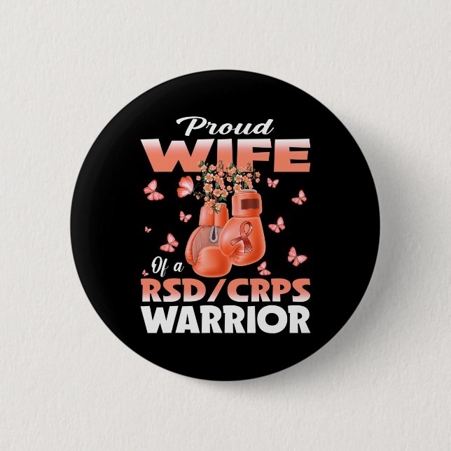 Stolze Ehefrau eines RSD-Crps-Krieger-Sensibilisie Button (Vorderseite)