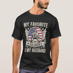 stolze Ehefrau eines Soldaten Veteran Ehemann Mili T-Shirt