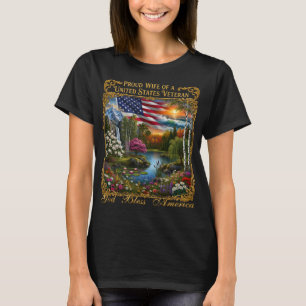 Stolze Ehefrau eines US-Veteranen Kunst, Gott segn T-Shirt