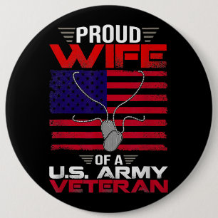 Stolze Ehefrau eines Veteranen der US-Armee Button