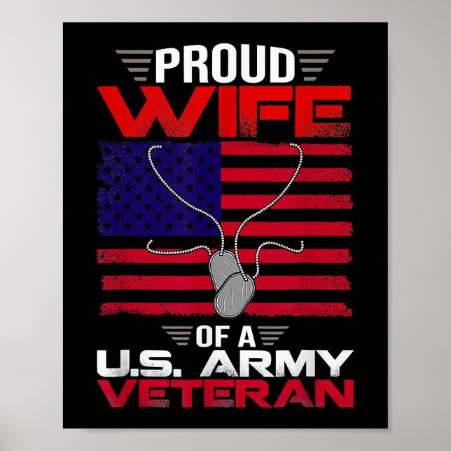 Stolze Ehefrau eines Veteranen der US-Armee Poster (Vorne)