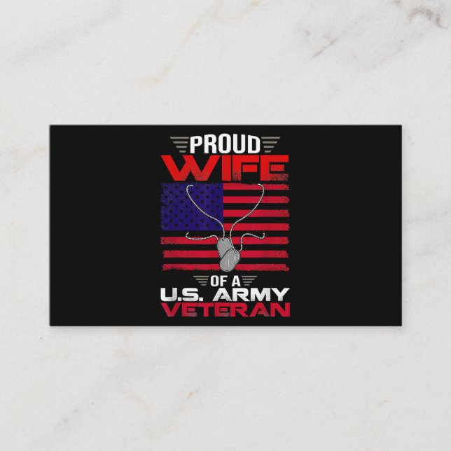Stolze Ehefrau eines Veteranen der US-Armee Visitenkarte (Vorderseite)