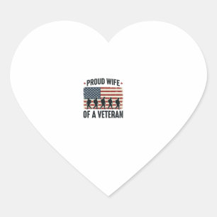 Stolze Ehefrau eines Veteranen Patriotisches Shirt Herz-Aufkleber