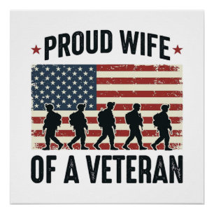 Stolze Ehefrau eines Veteranen Patriotisches Shirt Poster