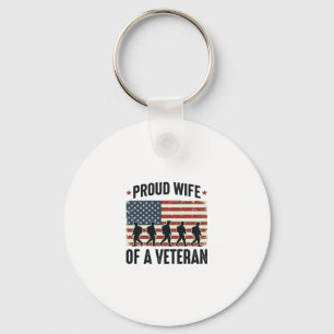 Stolze Ehefrau eines Veteranen Patriotisches Shirt Schlüsselanhänger