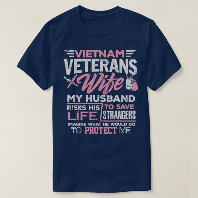 Stolze Ehefrau eines vietnamesischen Veteranen T-Shirt (Design vorne)