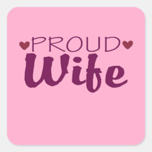 Stolze Ehefrau niedliche Herzklammern Aufkleber