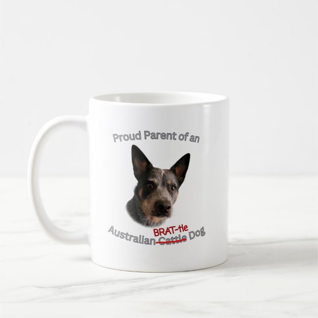 Stolze Eltern des australischen Bruchhundes Strike Kaffeetasse (Links)