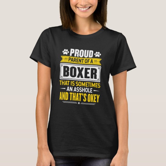 Stolze Eltern eines Boxer-Hundebesitzers Mutter Va T-Shirt (Vorderseite)