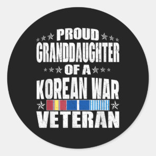Stolze Enkeltochter eines Veteranen aus dem Koreak Runder Aufkleber