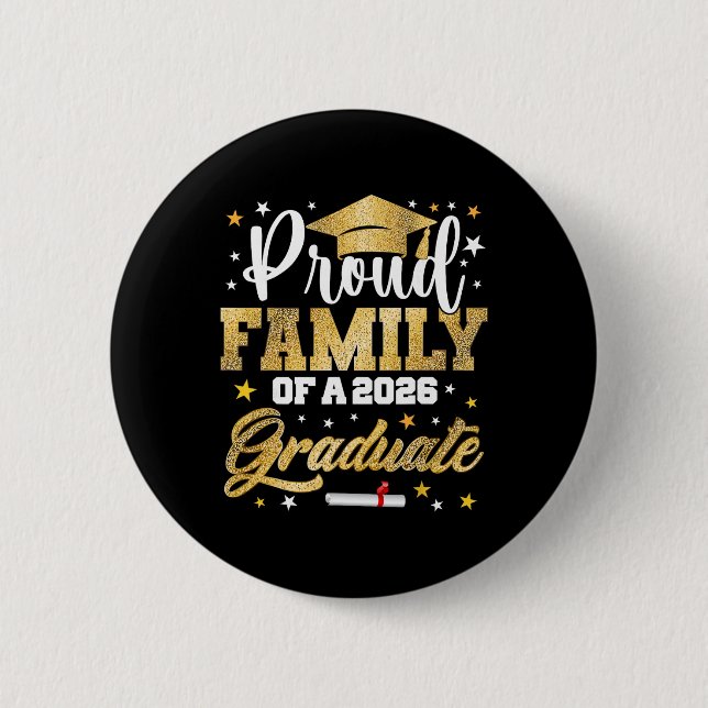 Stolze Familie des Absolventen 2026 der Awesome Fa Button (Vorderseite)
