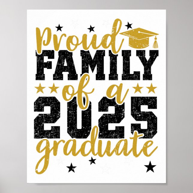 Stolze Familie mit 2025 Graduat für Graduati Poster (Vorne)
