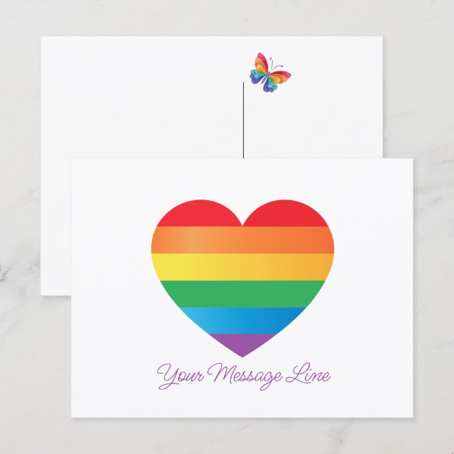 Stolze Farben Herz  Postkarte (Vorne/Hinten)