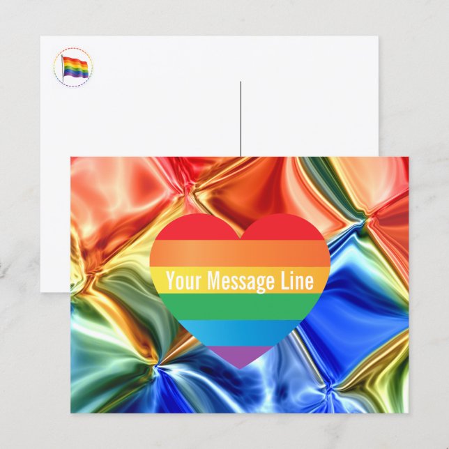 Stolze Farben Herz  Postkarte (Vorne/Hinten)